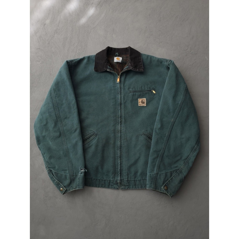 Vintage RARE Carhartt J43 HTG Hunter Green Tall Detroit Jacket Workwear 2XL Men